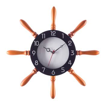 Premium Decorative Analog Black and Brown Round Wooden Wall Clock 1