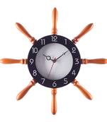 Premium Decorative Analog Black and Brown Round Wooden Wall Clock