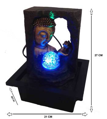 Lord Buddha With Crystal Ball Water Fountain 2