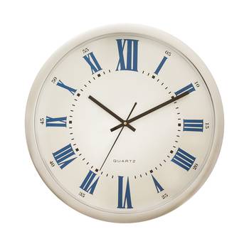 Silver Plastic Round Analog Wall Clock (14*14 Inches) 1