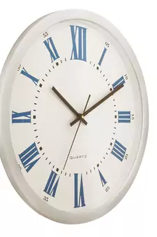Silver Plastic Round Analog Wall Clock (14*14 Inches)