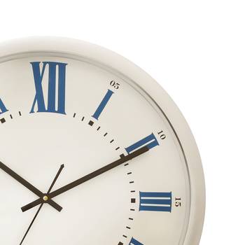 Silver Plastic Round Analog Wall Clock (14*14 Inches) 4