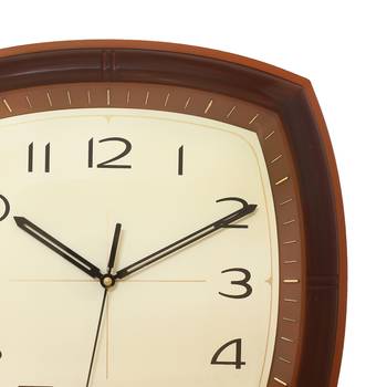 Golden Brown Plastic Square Analog Wall Clock (14*14 Inches) 4