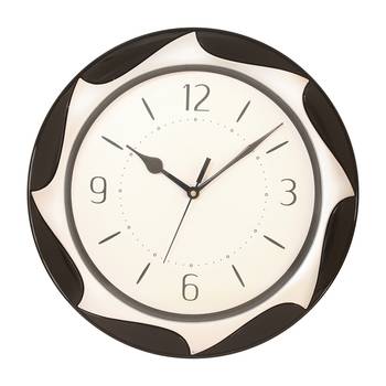 Black Plastic Round Analog Wall Clock (12*12 Inches) 1