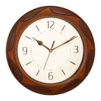 Brown Plastic Round Analog Wall Clock (12*12 Inches) 1