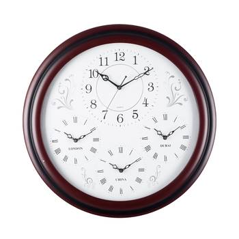 Premium Decorative Analog Brown Round Wooden Wall Clock 1