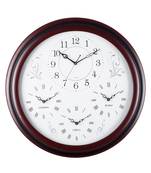 Premium Decorative Analog Brown Round Wooden Wall Clock