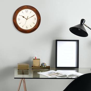 Brown Plastic Round Analog Wall Clock (12*12 Inches) 2