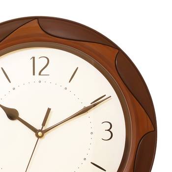 Brown Plastic Round Analog Wall Clock (12*12 Inches) 4