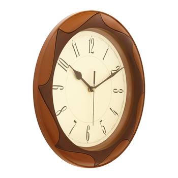 Golden Brown Plastic Round Analog Wall Clock (12*12 Inches) 3