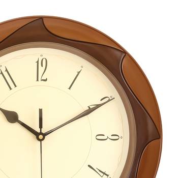Golden Brown Plastic Round Analog Wall Clock (12*12 Inches) 4