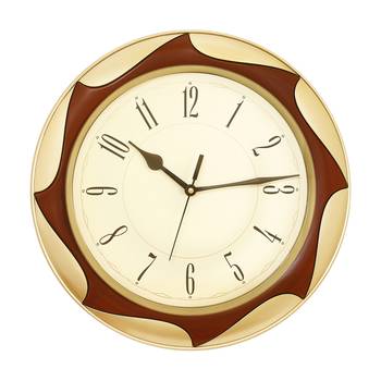 Golden Plastic Round Analog Wall Clock (12*12 Inches) 1