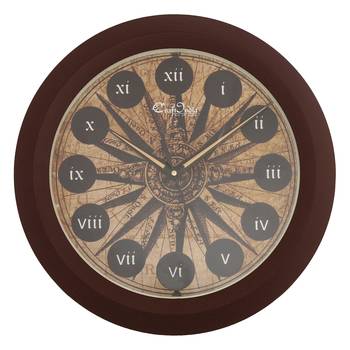 Designer Round Analog Brown Wall Clock 1
