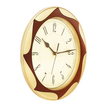 Golden Plastic Round Analog Wall Clock (12*12 Inches) 3