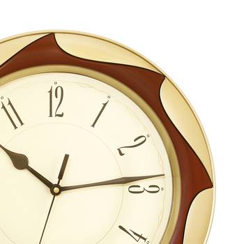Golden Plastic Round Analog Wall Clock (12*12 Inches) 4