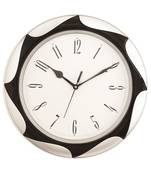 Silver Plastic Round Analog Wall Clock (12*12 Inches)