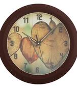 Designer Round Analog Brown Wall Clock