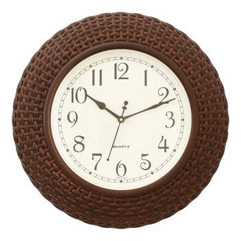 Brown Plastic Round Analog Wall Clock (16*16 Inches) 1