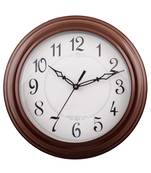 Premium Decorative Analog Brown Round Wooden Wall Clock