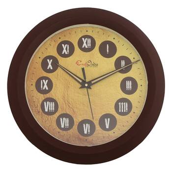 Designer Round Analog Brown Wall Clock 1
