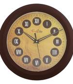 Designer Round Analog Brown Wall Clock