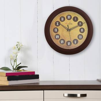 Designer Round Analog Brown Wall Clock 2
