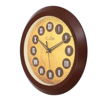 Designer Round Analog Brown Wall Clock 4