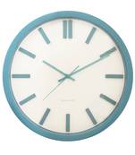 Blue Plastic Round Analog Wall Clock (14*14 Inches)