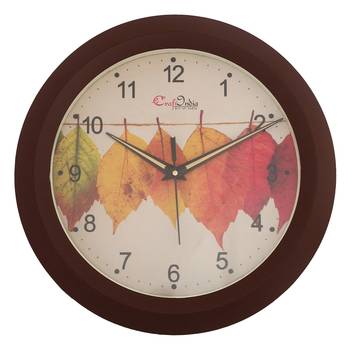 Designer Round Analog Brown Wall Clock 1