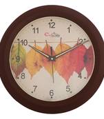 Designer Round Analog Brown Wall Clock