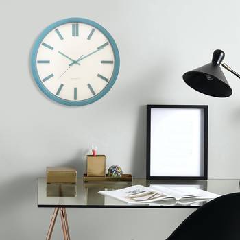 Blue Plastic Round Analog Wall Clock (14*14 Inches) 2