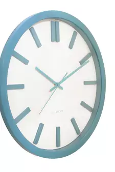 Blue Plastic Round Analog Wall Clock (14*14 Inches)
