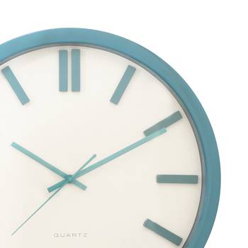 Blue Plastic Round Analog Wall Clock (14*14 Inches) 4
