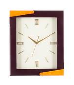 Premium Decorative Analog Brown Rectangle Wooden Wall Clock