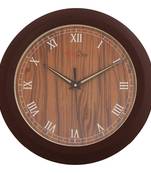 Designer Round Analog Brown Wall Clock