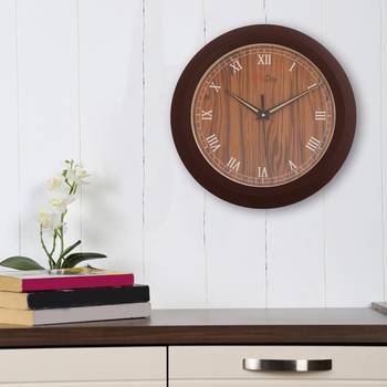Designer Round Analog Brown Wall Clock 2