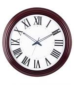 Premium Decorative Analog Brown Round Wooden Wall Clock