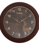 Designer Round Analog Brown Wall Clock