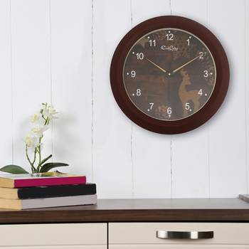 Designer Round Analog Brown Wall Clock 2