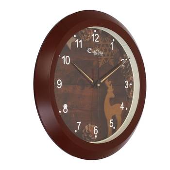 Designer Round Analog Brown Wall Clock 4