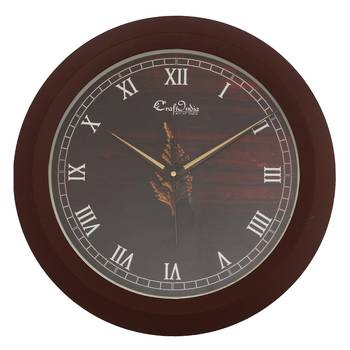 Designer Round Analog Brown Wall Clock 1