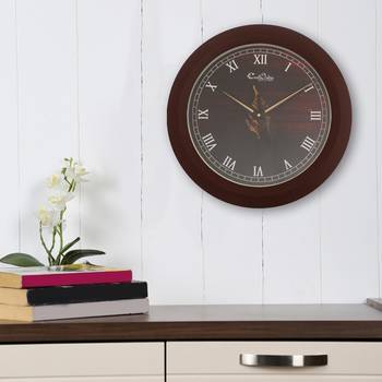 Designer Round Analog Brown Wall Clock 2