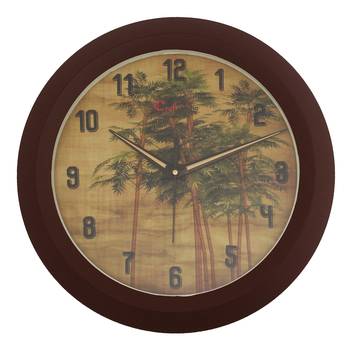 Designer Round Analog Brown Wall Clock 1