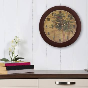 Designer Round Analog Brown Wall Clock 2