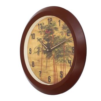 Designer Round Analog Brown Wall Clock 3