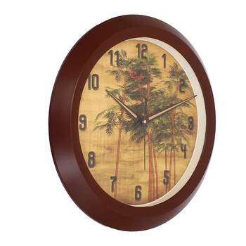 Designer Round Analog Brown Wall Clock 4