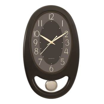 Black Plastic Vertical Pendulum Analog Wall Clock (15.5*9.5 Inches) 1