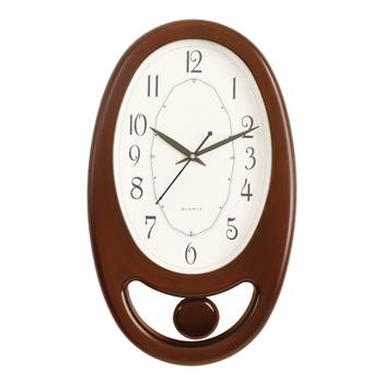 Brown Plastic Vertical Pendulum Analog Wall Clock (15.5*9.5 Inches) 1