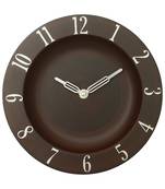 Dark Brown Round Wooden Wall Clock