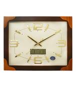 Dark Brown Rectangle Wooden Wall Clock